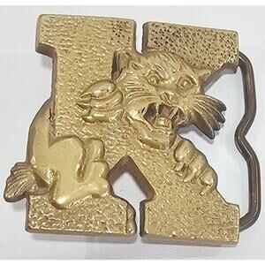 Vintage University Of Kentucky Wildcats Brass Belt Buckle